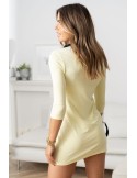 Lemon dress with satin collar F5713 - Online store - Boutique